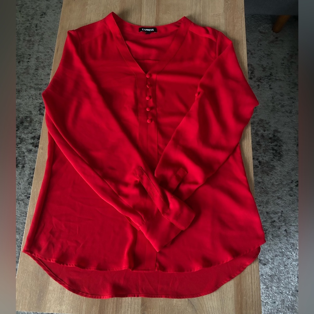 Red button down long sleeve